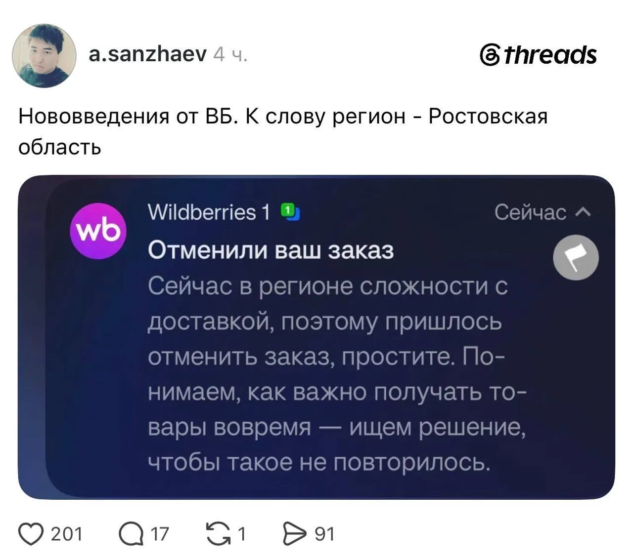 Изображение из сообщения канала