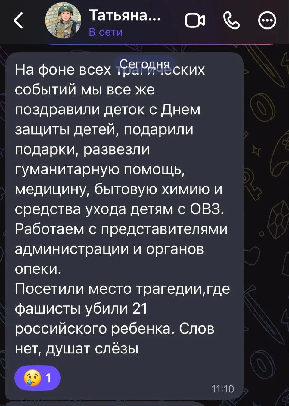 Изображение из сообщения канала