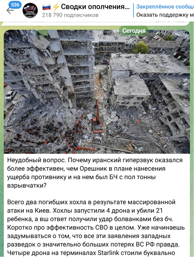 Изображение из сообщения канала
