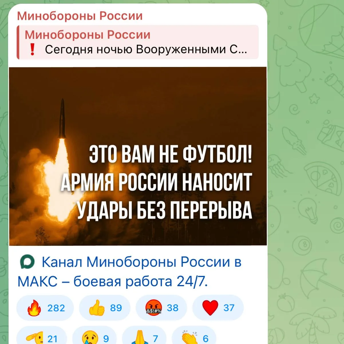 Изображение из сообщения канала