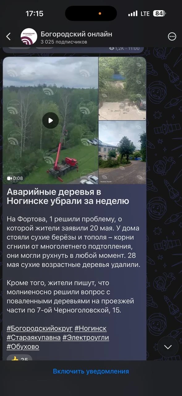 Изображение из сообщения канала