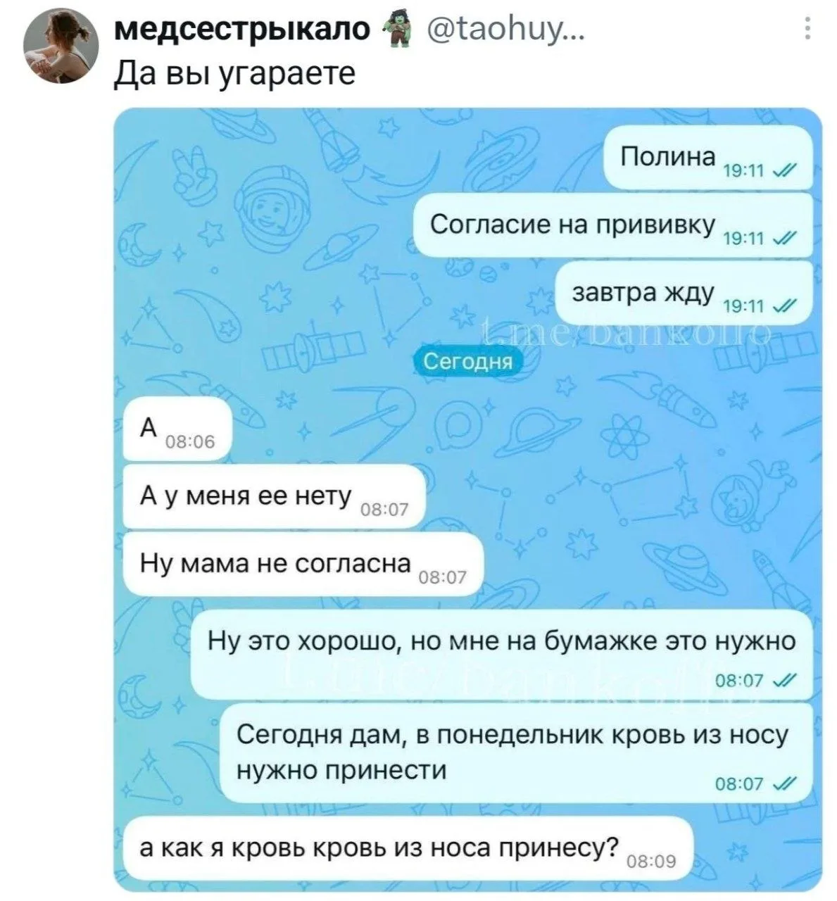 Изображение из сообщения канала