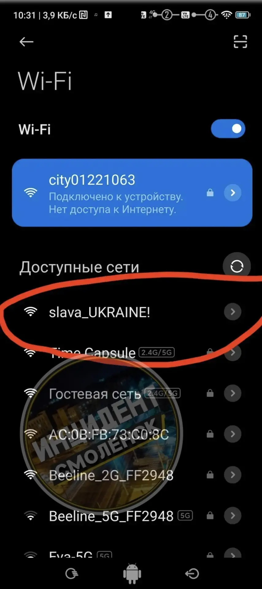 Изображение из сообщения канала
