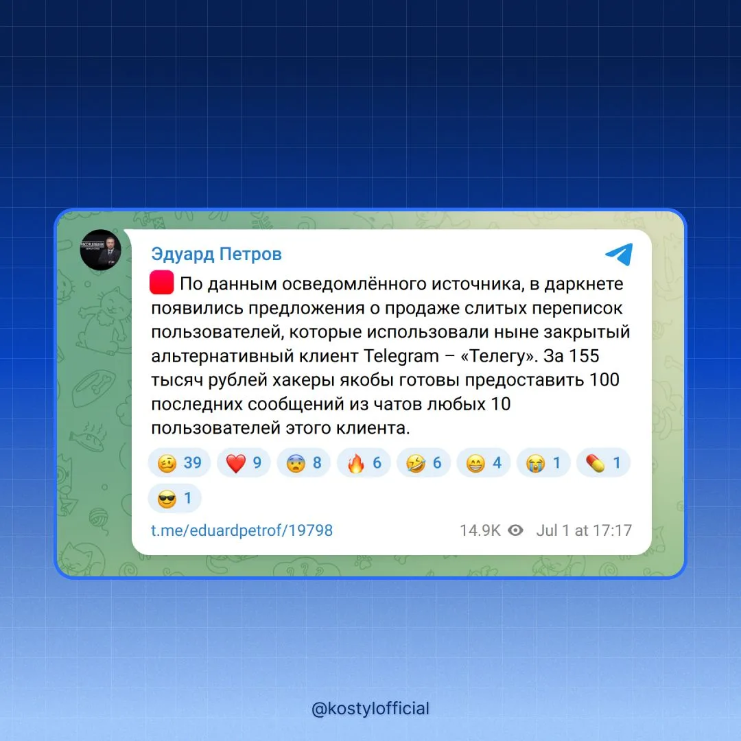 Изображение из сообщения канала