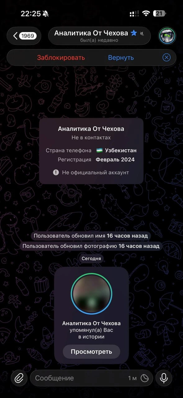 Изображение из сообщения канала