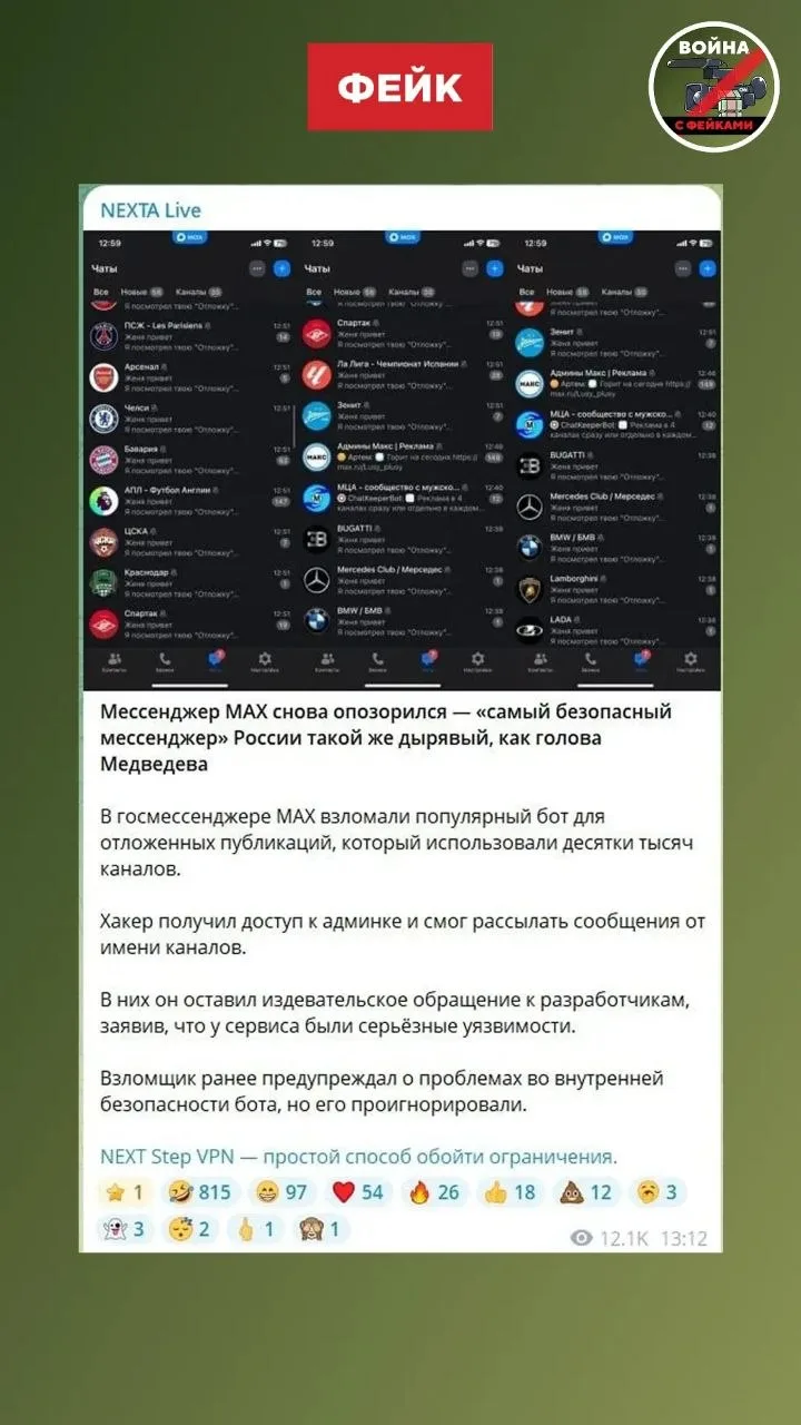 Изображение из сообщения канала