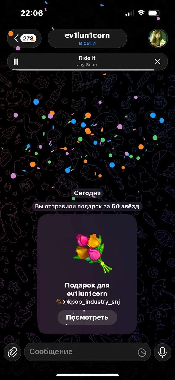 Изображение из сообщения канала
