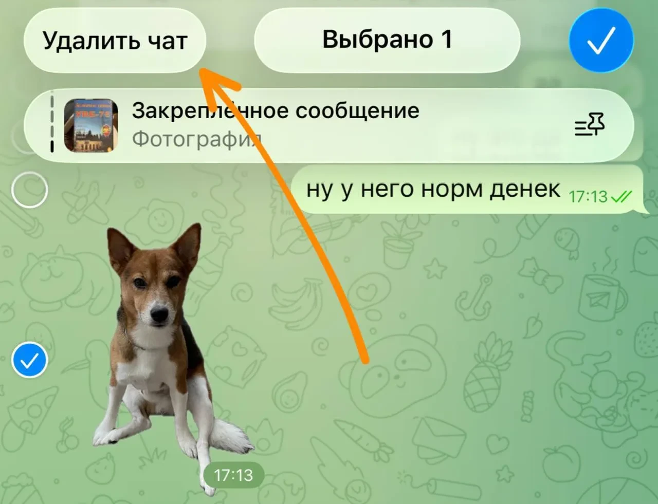 Изображение из сообщения канала