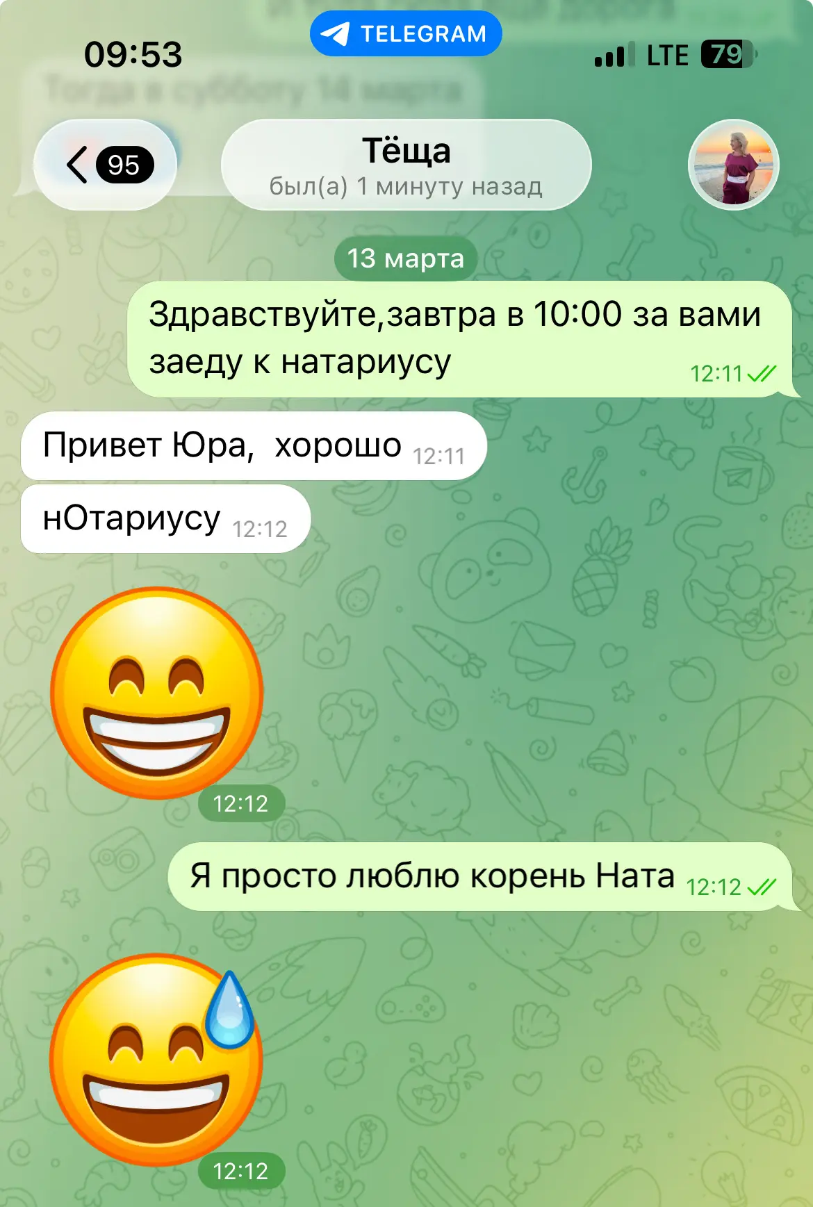 Изображение из сообщения канала