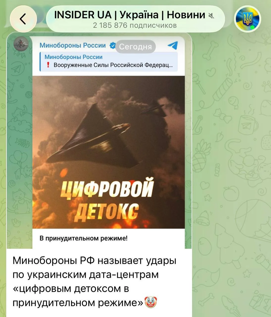 Изображение из сообщения канала