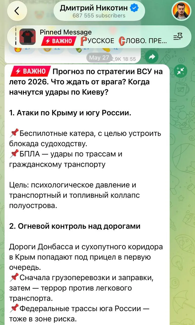 Изображение из сообщения канала