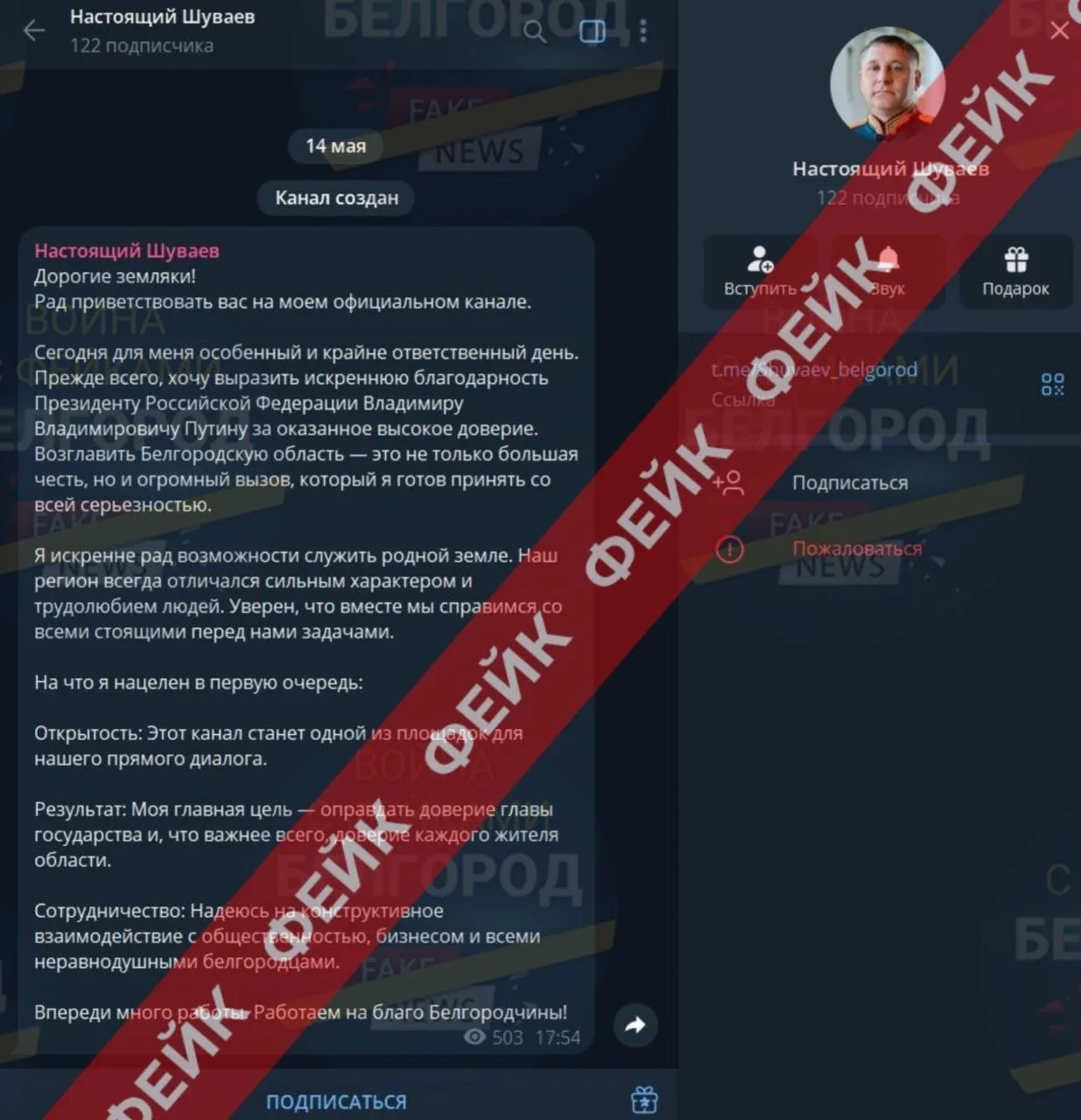 Изображение из сообщения канала
