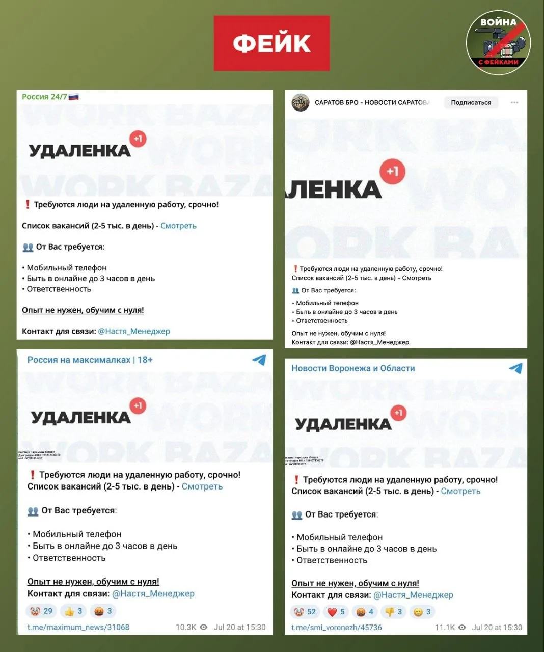 Изображение из сообщения канала