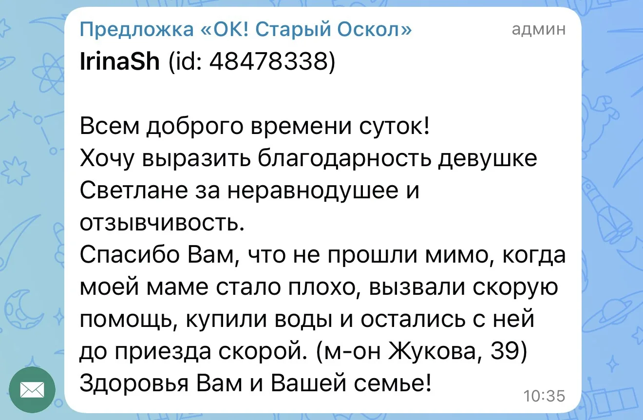 Изображение из сообщения канала