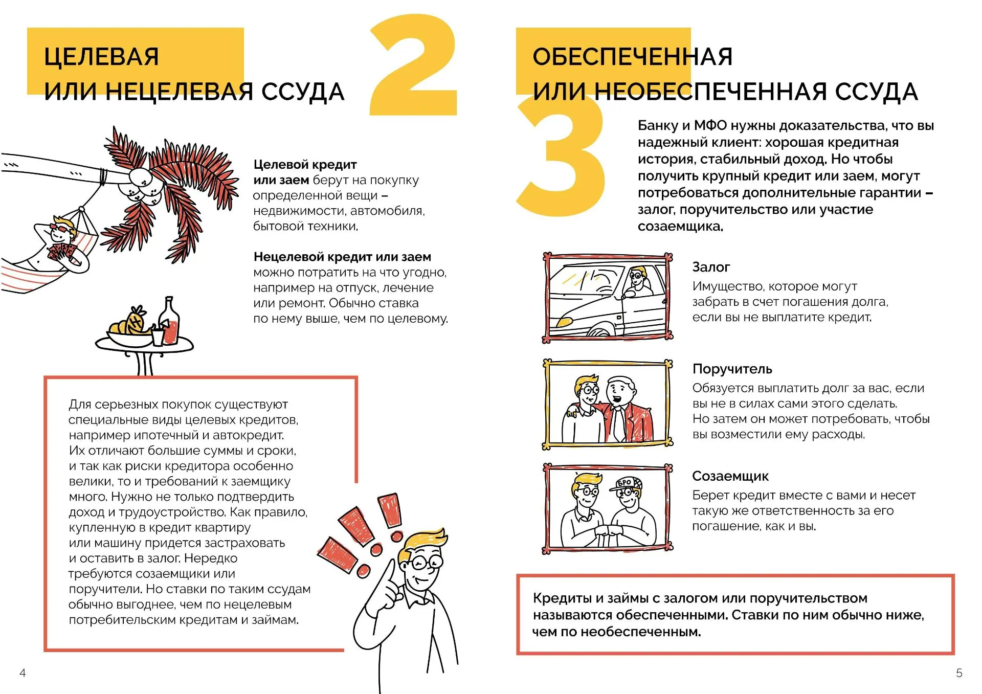 целевая или нецелевая ссуда, обеспеченная или необеспеченная ссуда