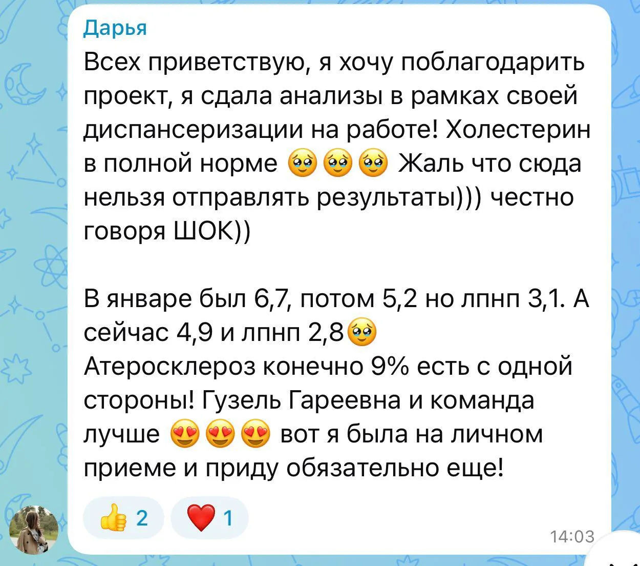 Изображение из сообщения канала