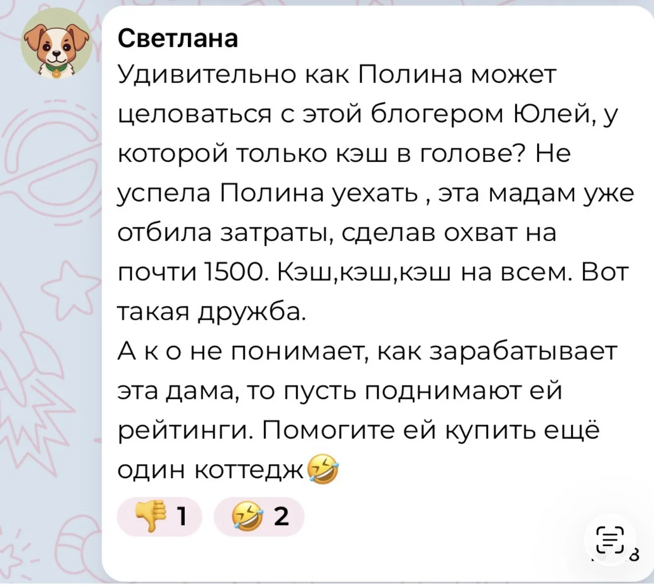Изображение из сообщения канала