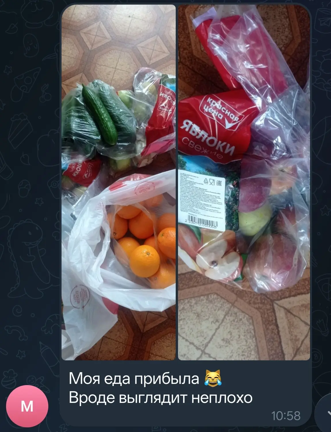 Изображение из сообщения канала