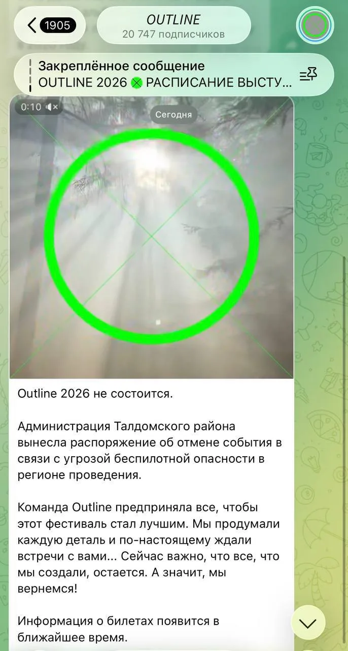 Изображение из сообщения канала