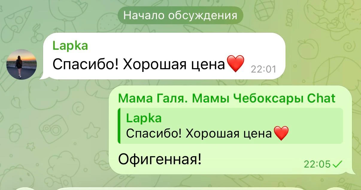 Изображение из сообщения канала