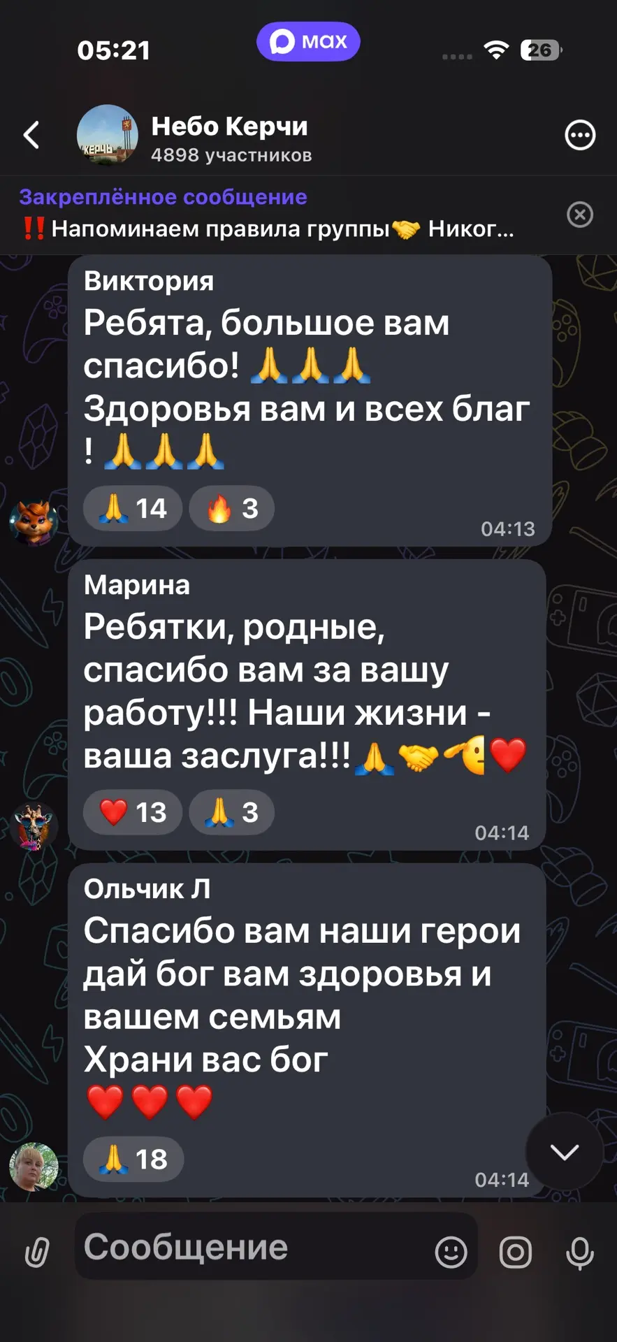 Изображение из сообщения канала