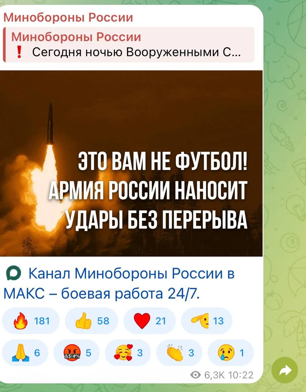 Изображение из сообщения канала