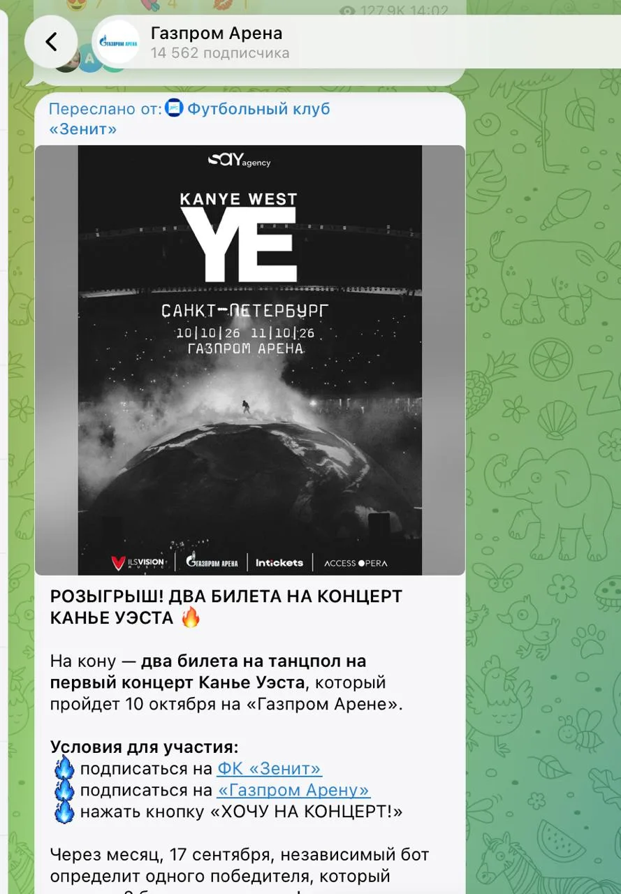 Изображение из сообщения канала