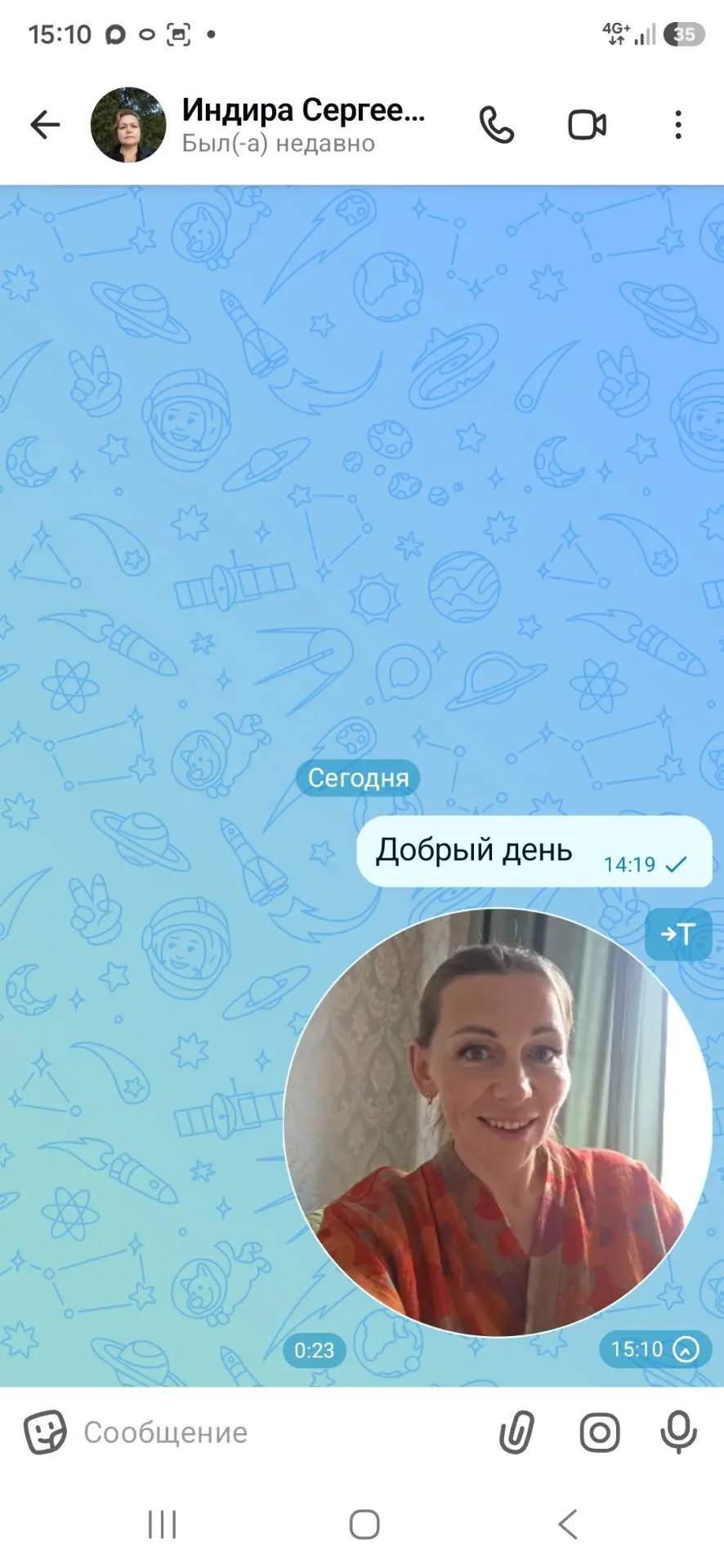 Изображение из сообщения канала