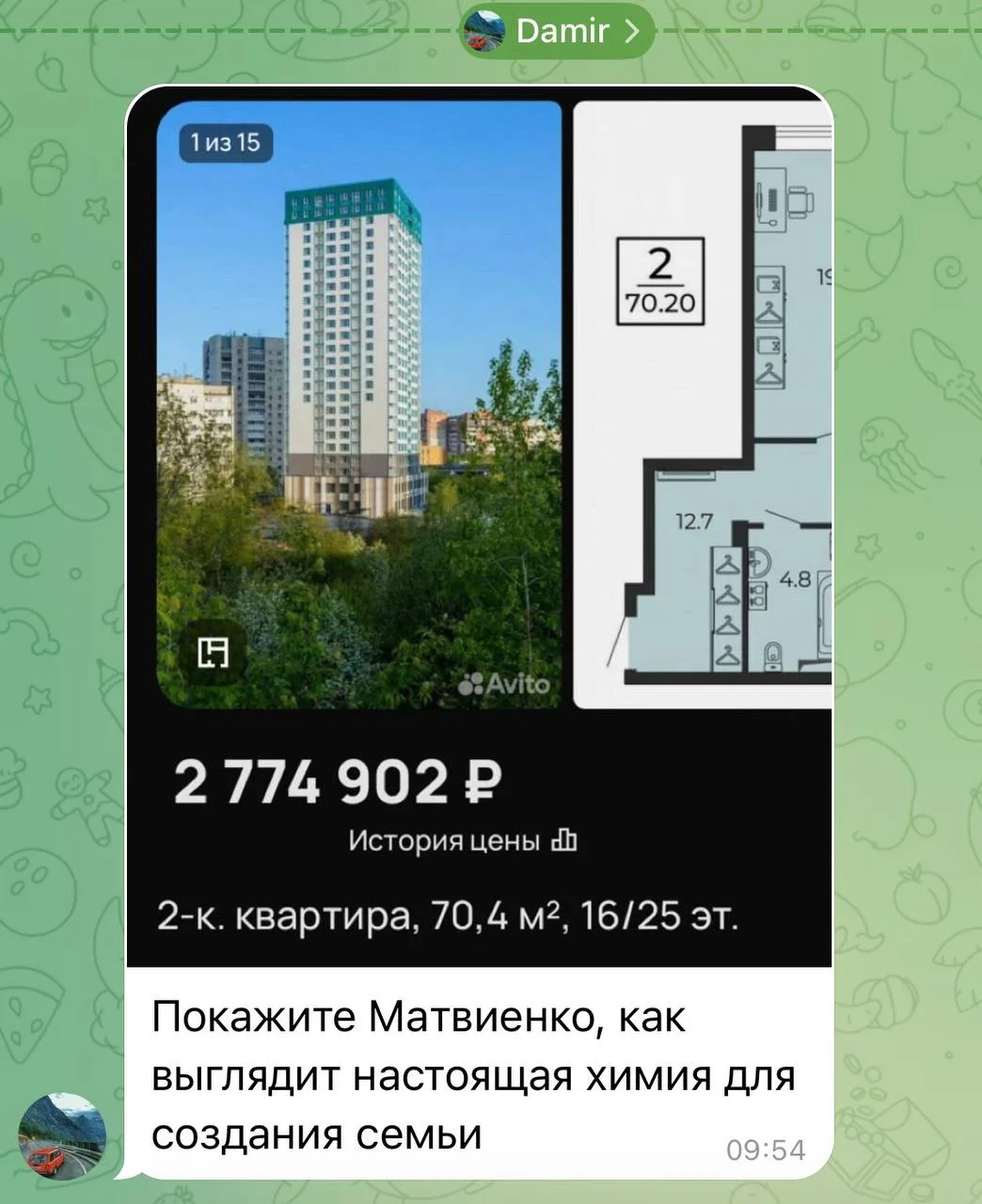 Изображение из сообщения канала