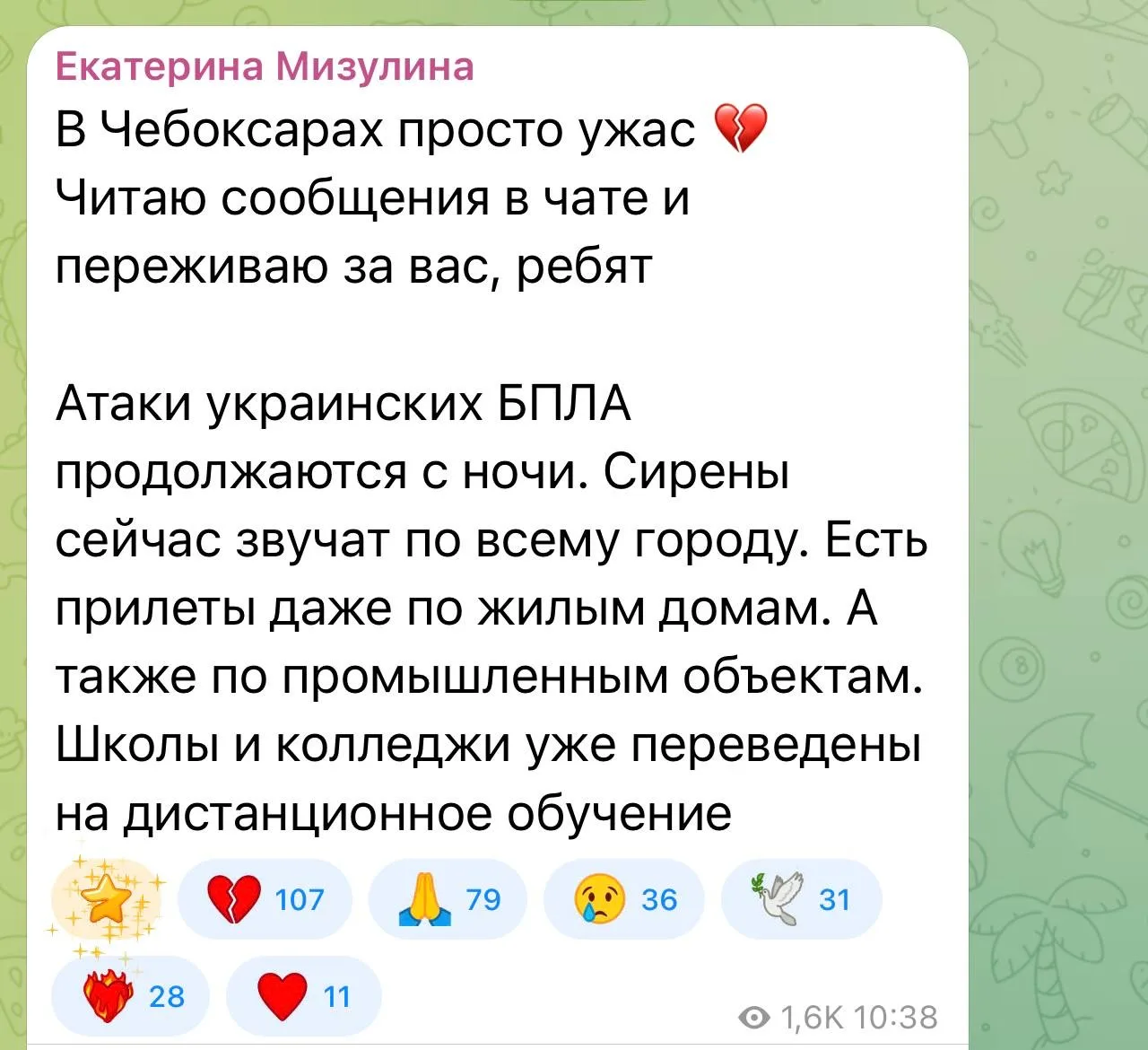 Изображение из сообщения канала