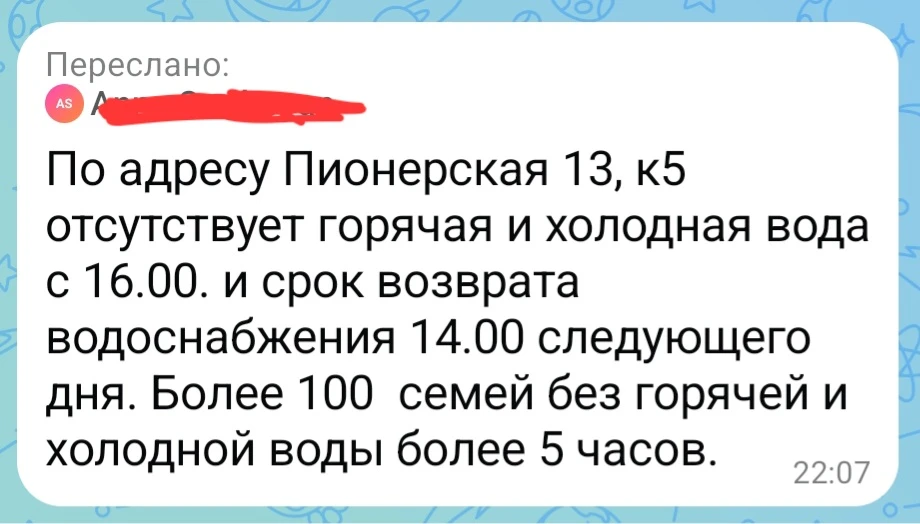 Изображение из сообщения канала