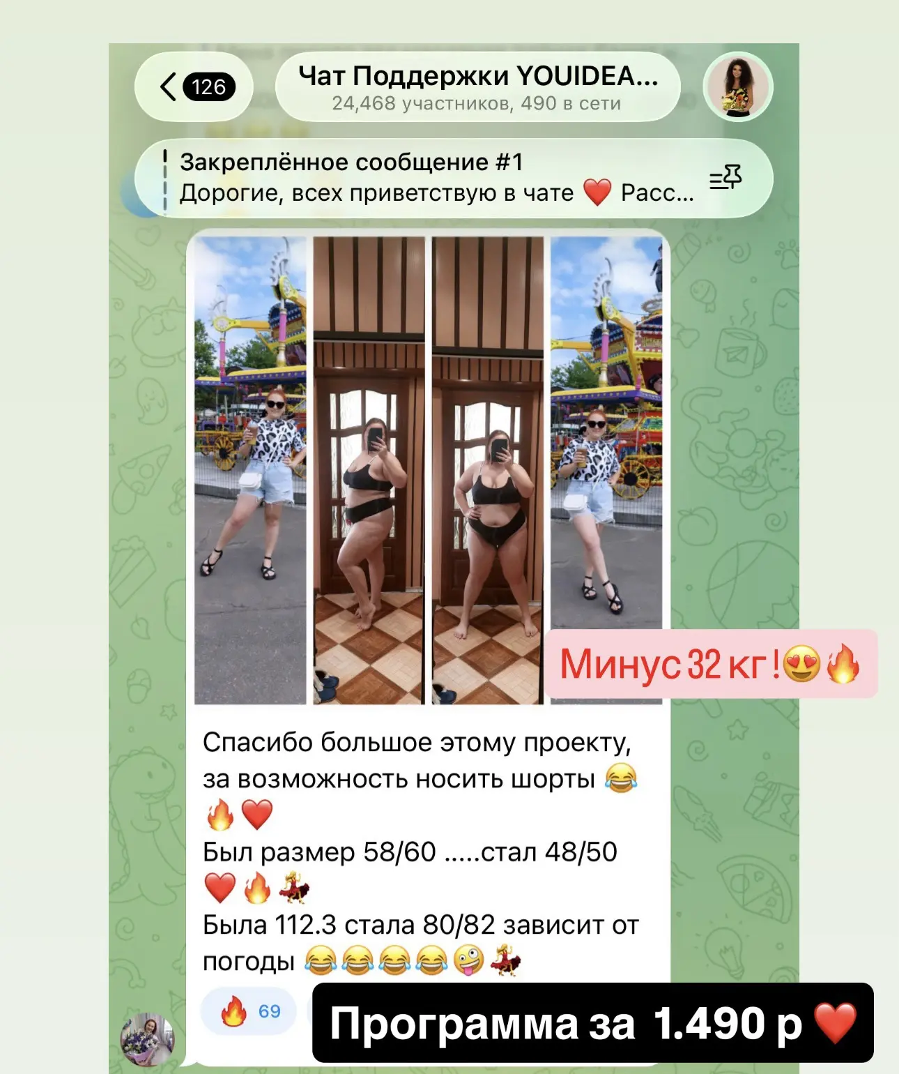 Изображение из сообщения канала