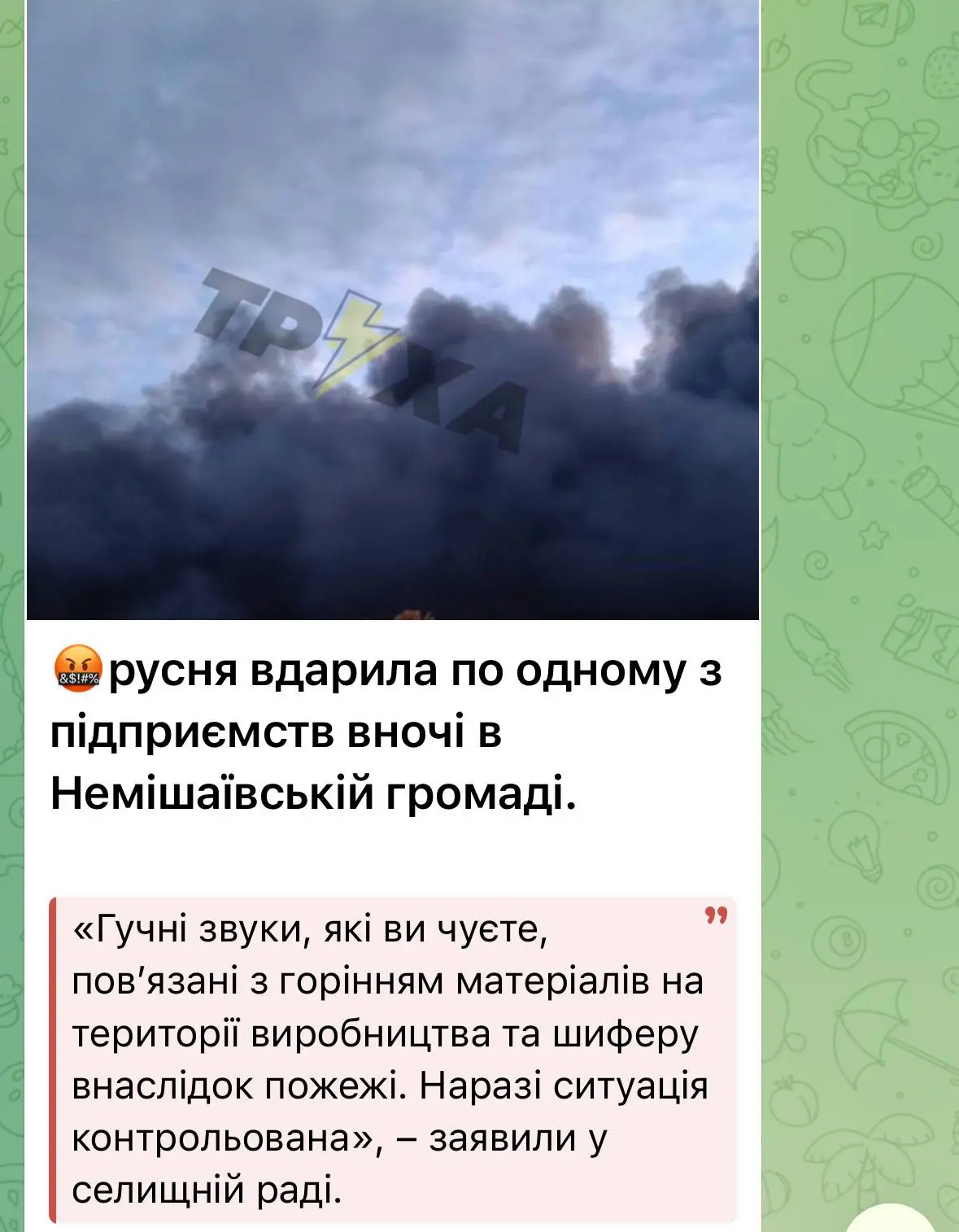 Изображение из сообщения канала