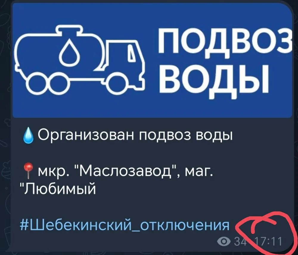 Изображение из сообщения канала