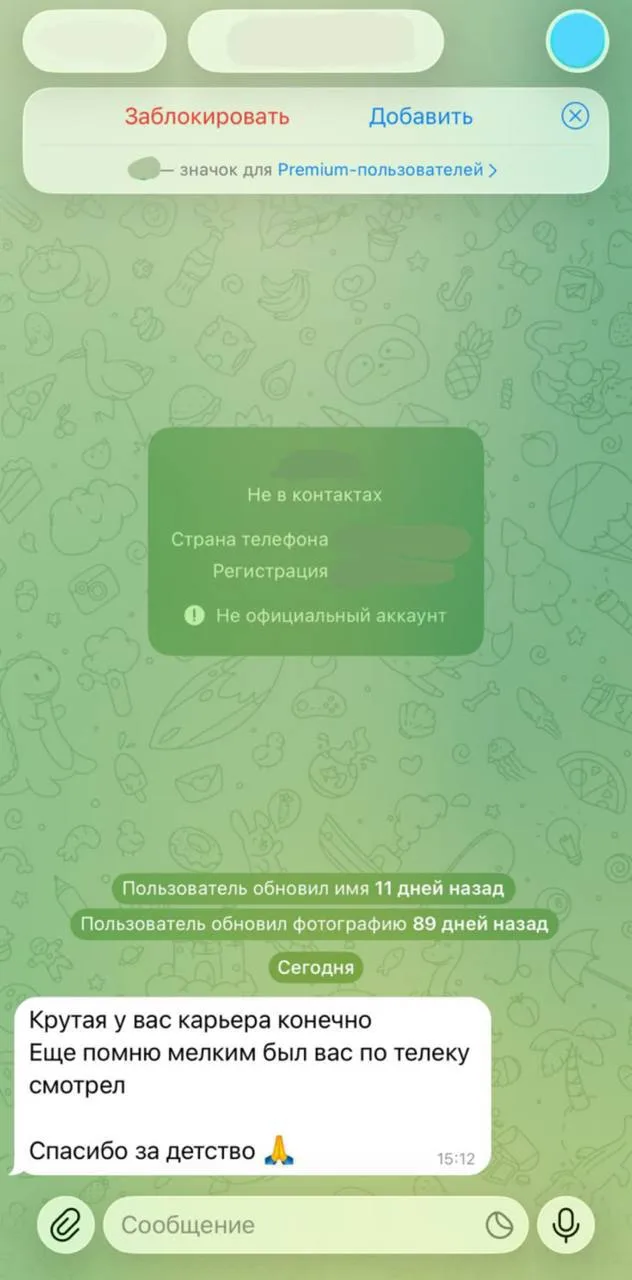Изображение из сообщения канала