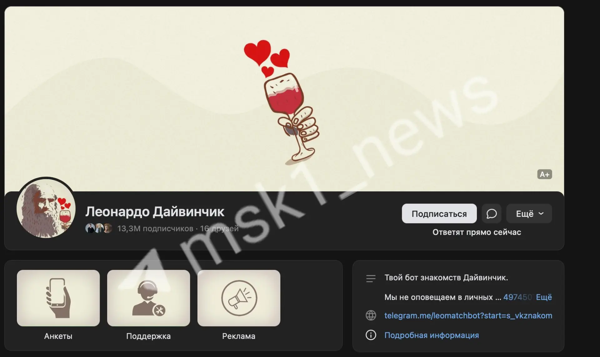 Изображение из сообщения канала