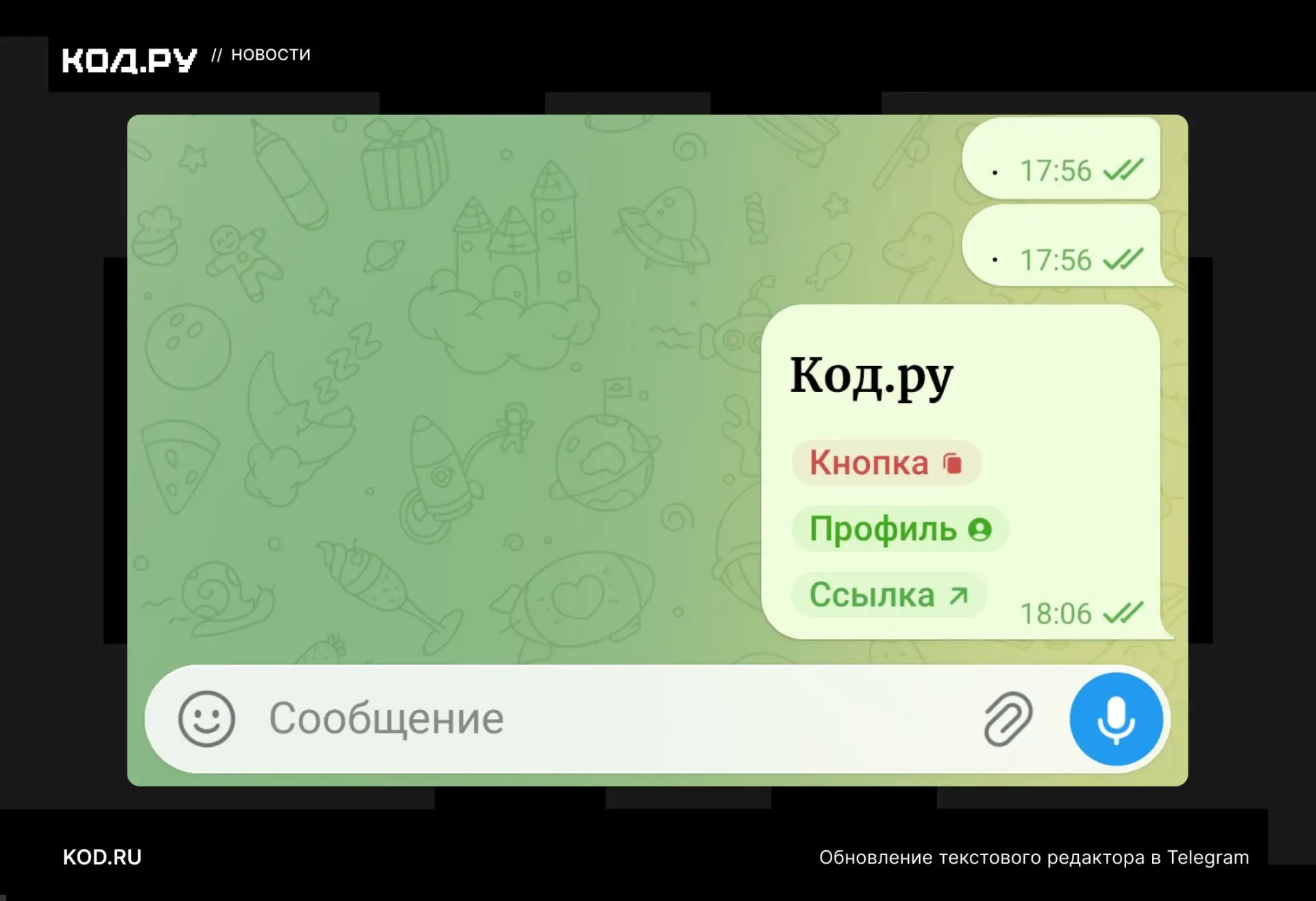 Изображение из сообщения канала