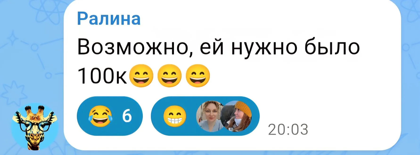 Изображение из сообщения канала