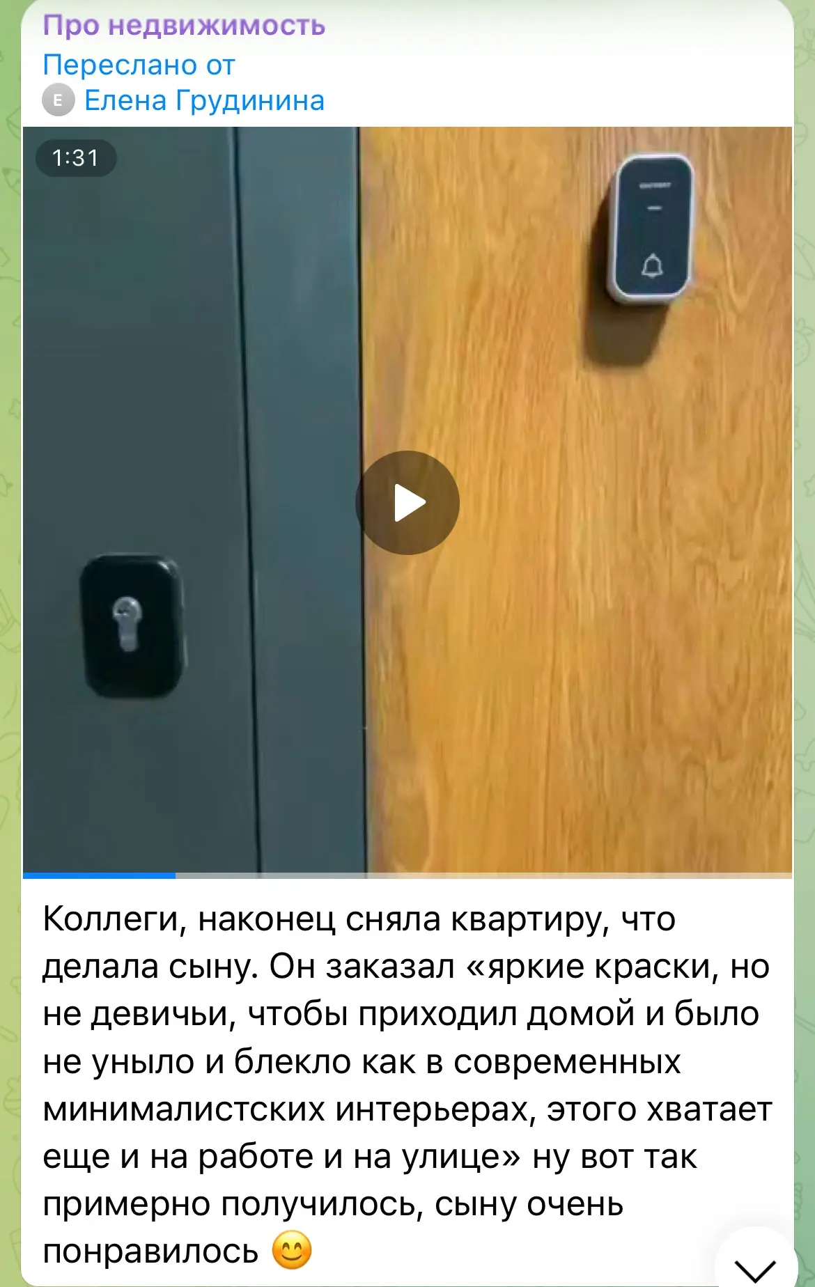 Изображение из сообщения канала