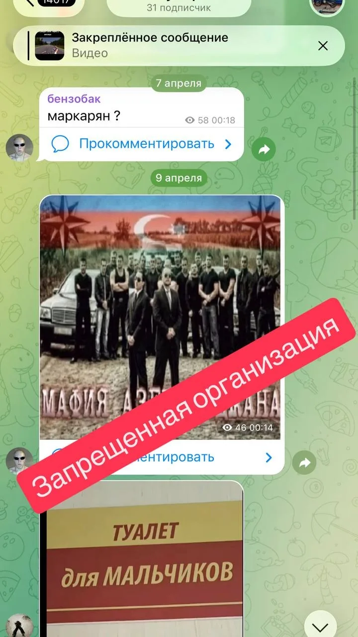 Изображение из сообщения канала