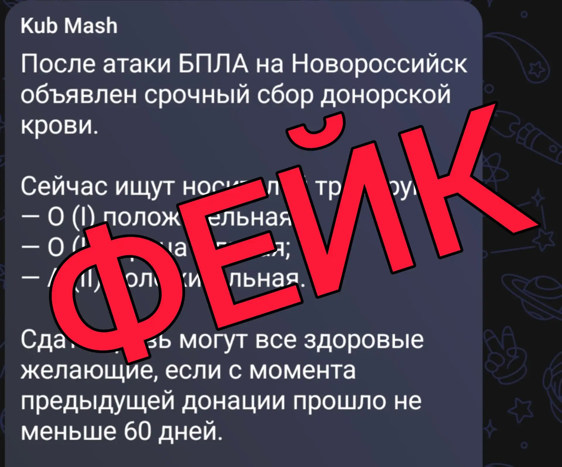 Изображение из сообщения канала