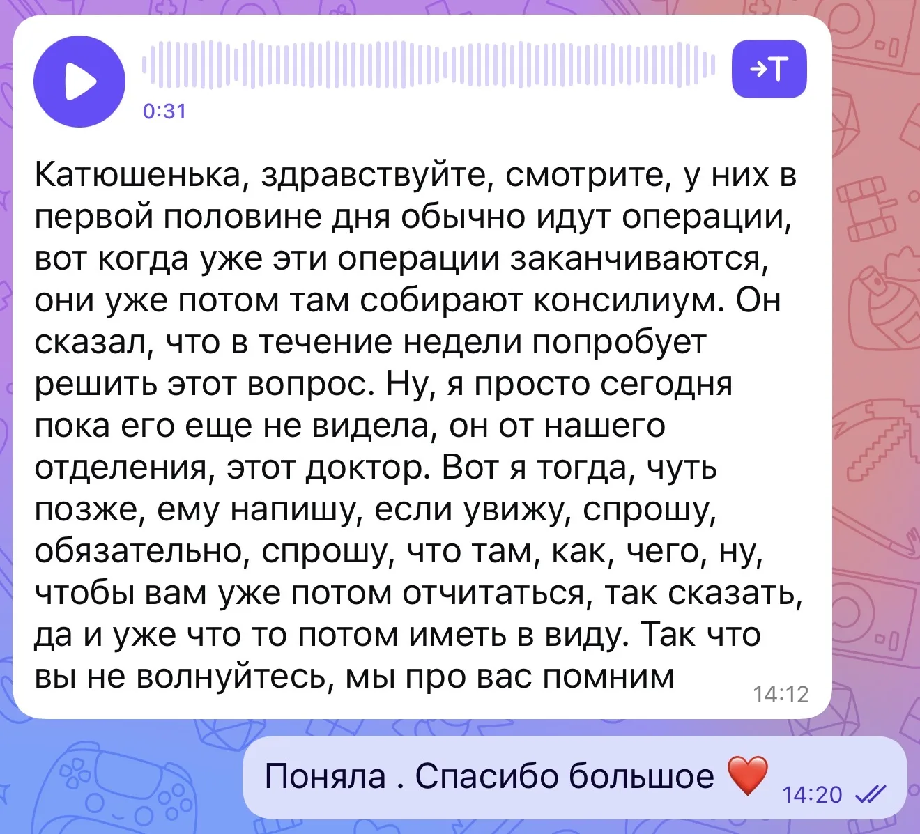 Изображение из сообщения канала