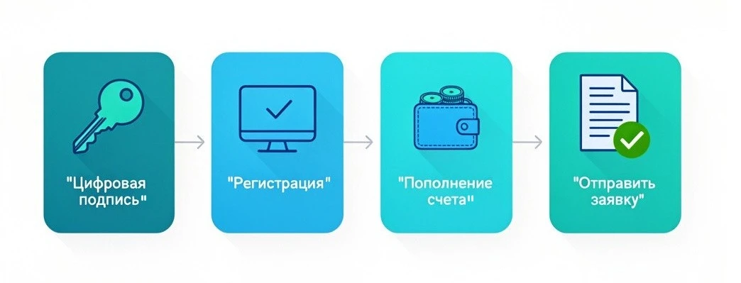 4 этапа подачи заявки на участие в торгах