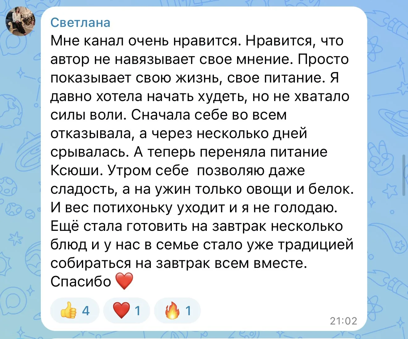Изображение из сообщения канала