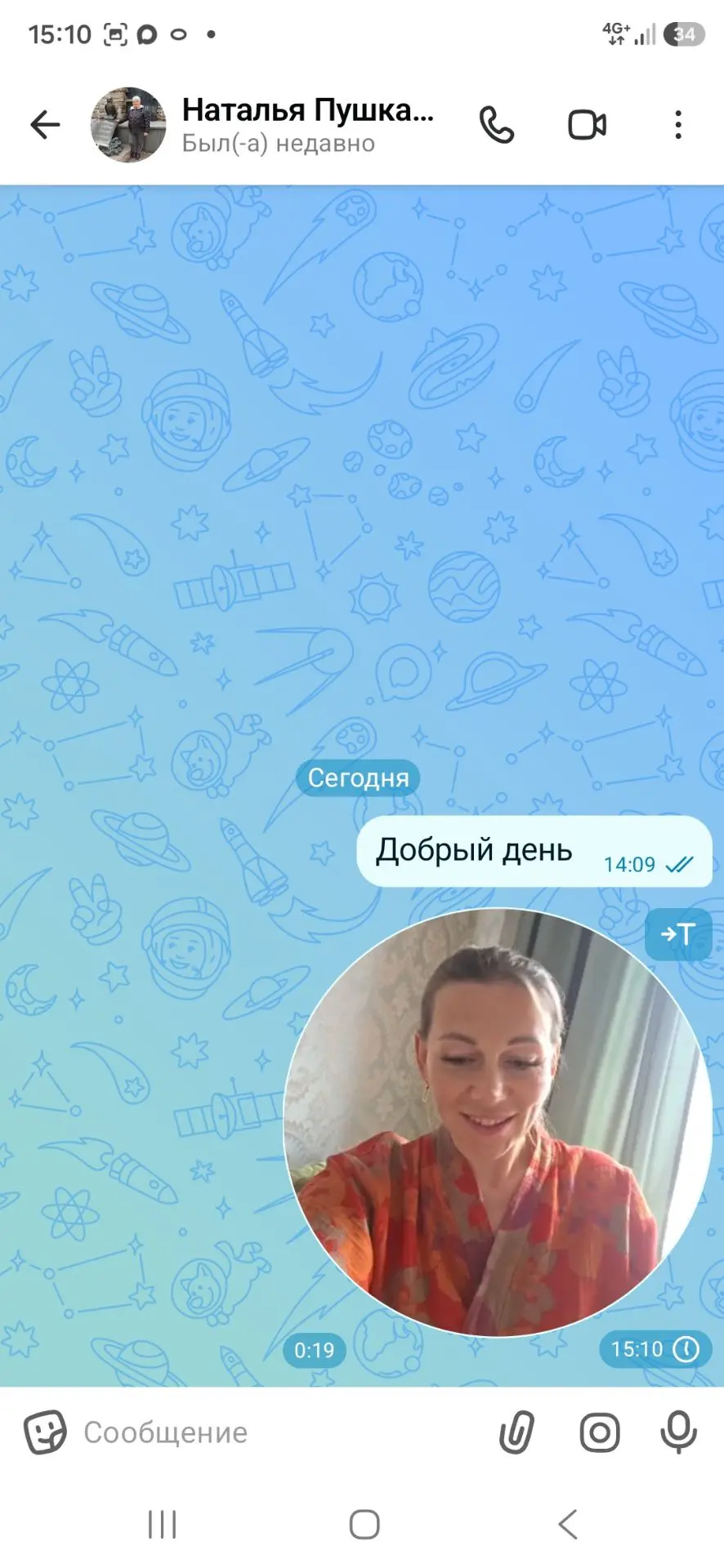 Изображение из сообщения канала