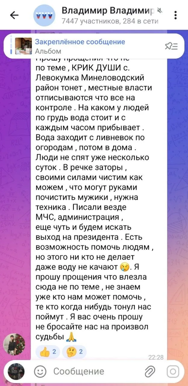Изображение из сообщения канала