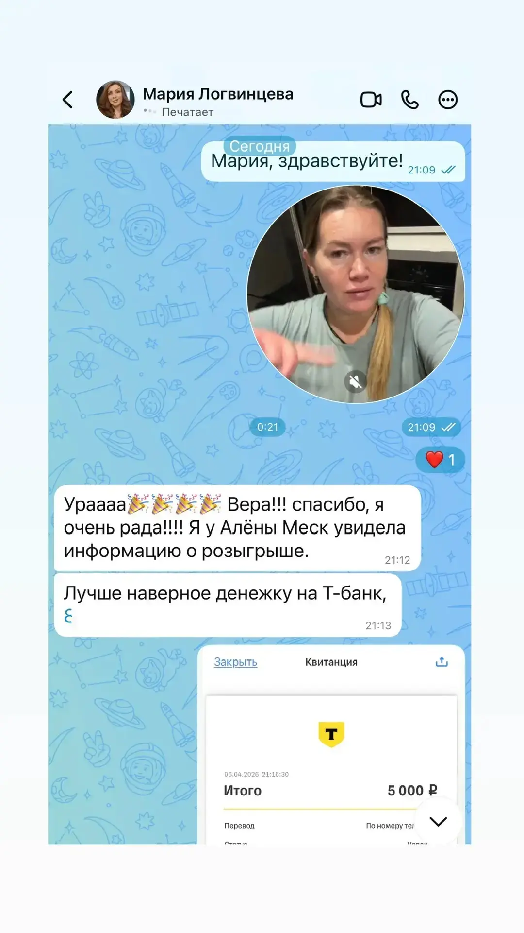 Изображение из сообщения канала