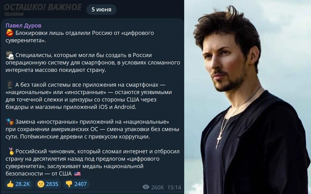 Изображение из сообщения канала