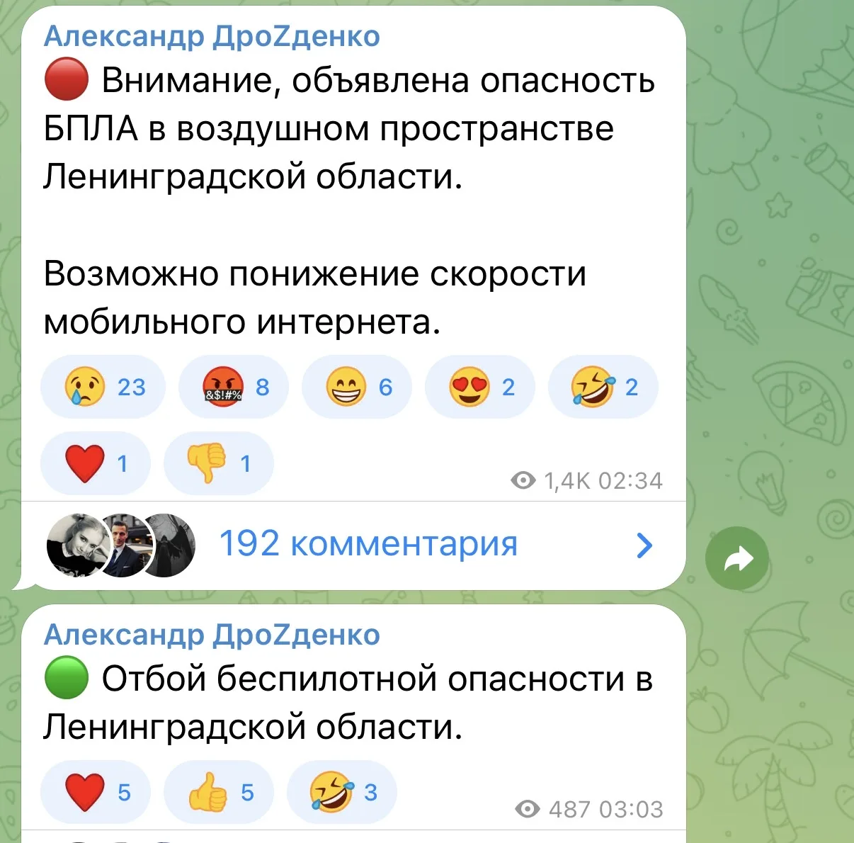 Изображение из сообщения канала