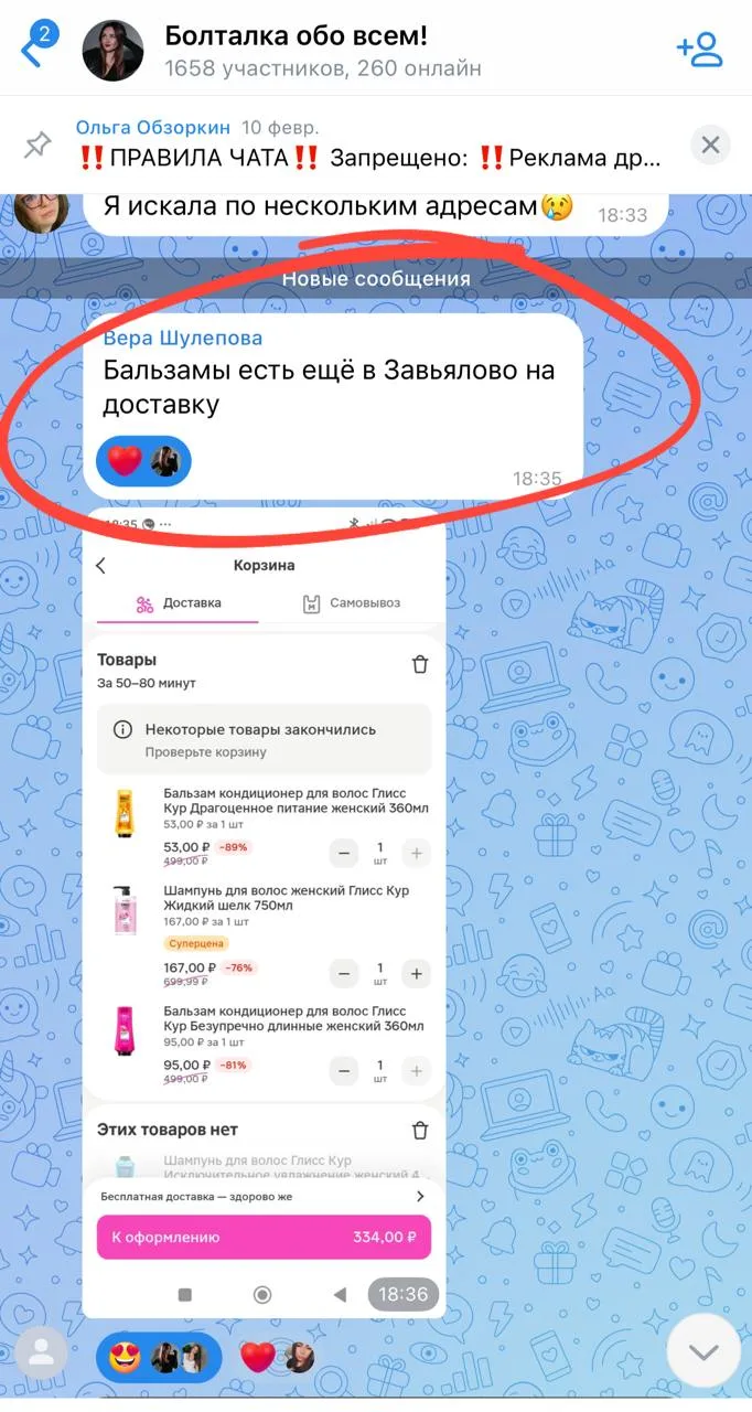 Изображение из сообщения канала